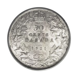 1921 Canada 50 Cent Coin