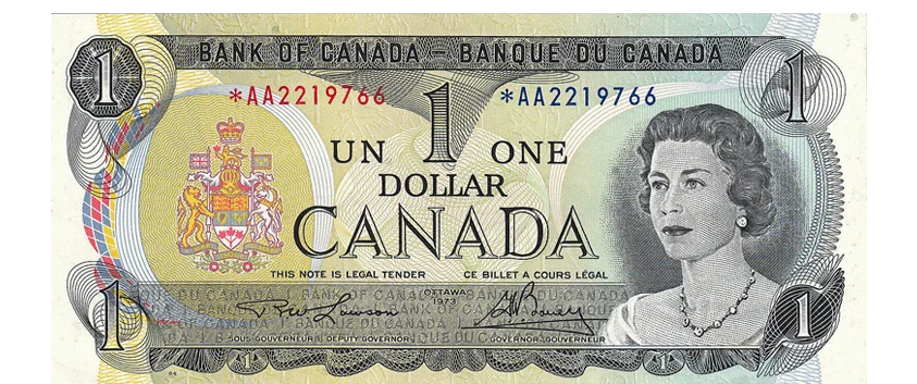 1973 Bank of Canada $1 One Dollar Bill Currency Bank Note
