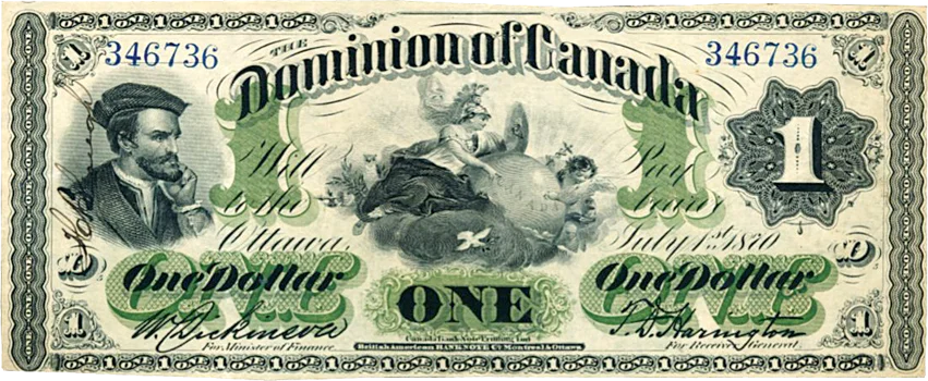 1870 $1 Dominion of Canada Bank Note